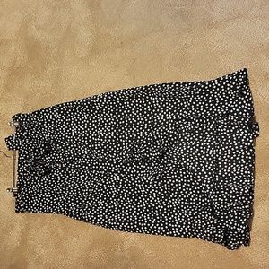 Shein Women's XS Black + White Midi Skirt with Tie